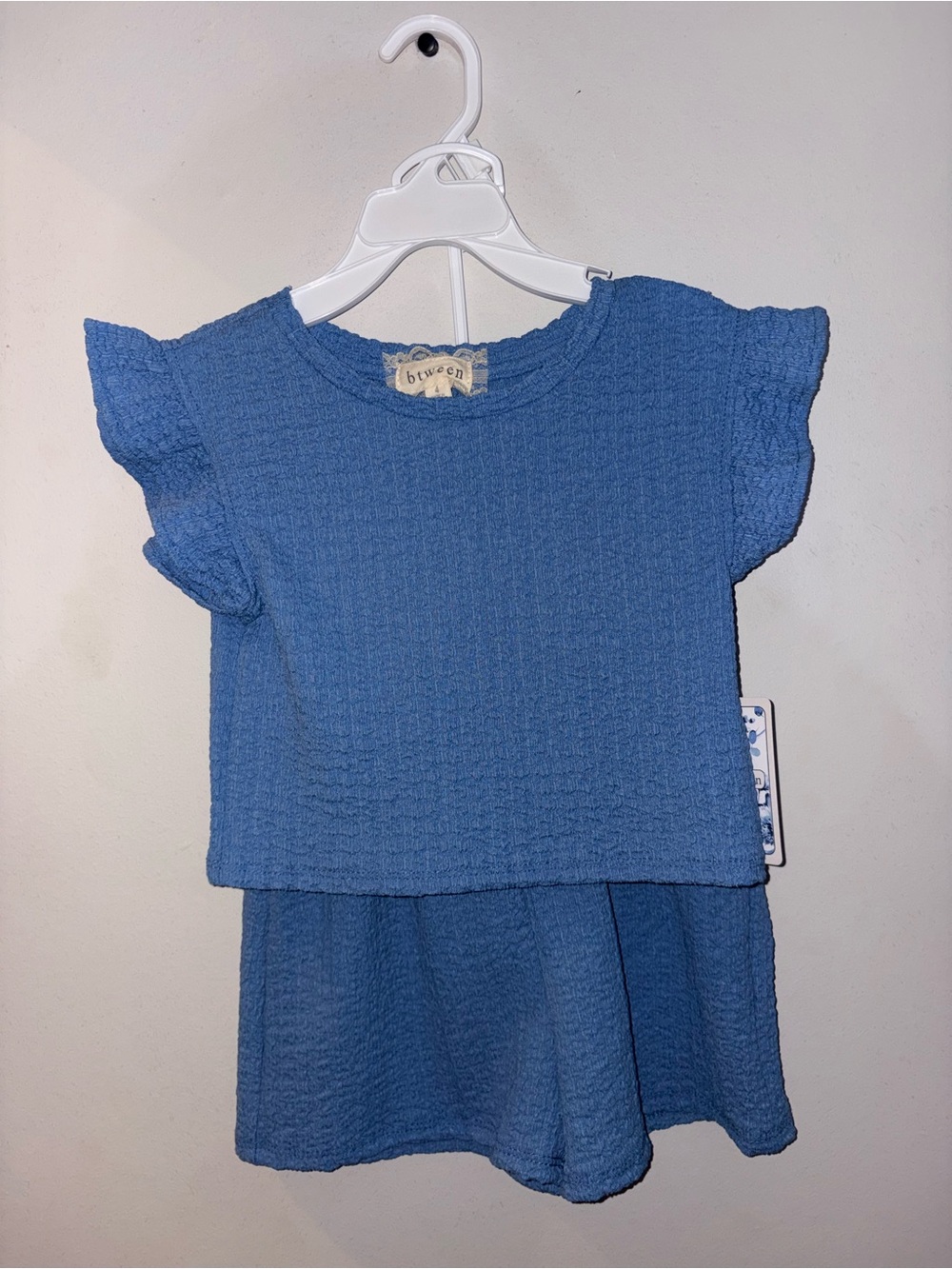 btween Blue Girls Two-Piece Textured Matching Set